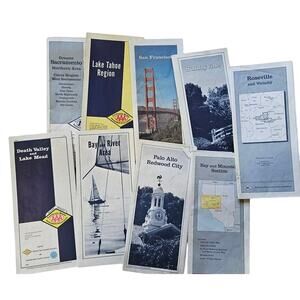 Vintage AAA California Road Maps Lot Lake Tahoe San Francisco Sacramento 1970s